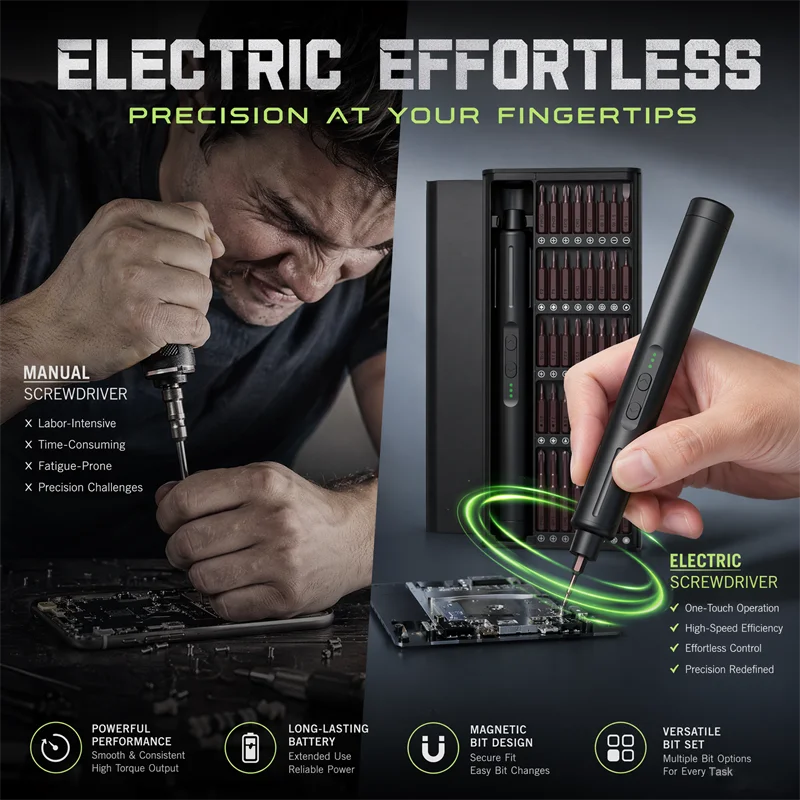 42 in 1 8th Gen Electric Screwdriver Set Cordless Precision 