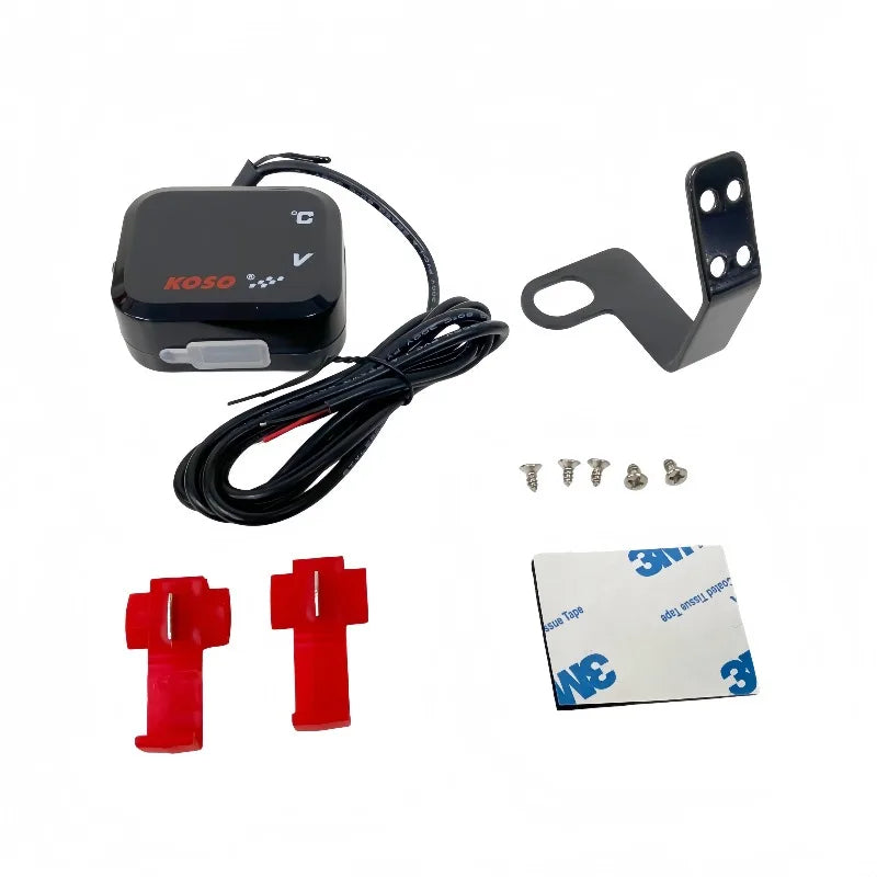 KOSO Water Temp Meter Voltmeter Gauge Motorcycle Phone USB C