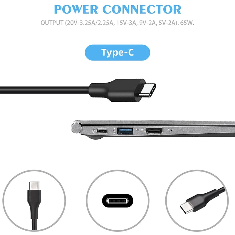 65W 20V USB C Type C PD Car Charger Dc Power Supply Adapter 
