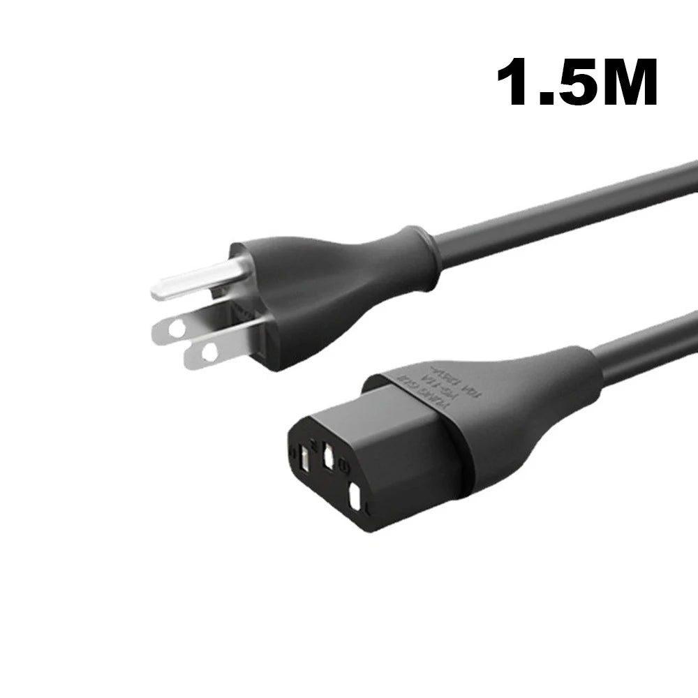 3 Pin/Figure 8 AC 110V-220V Pure Copper Power Cord EU US European PLUG PC LCD LED Light Prong 1.5M Power Cable For Laptop