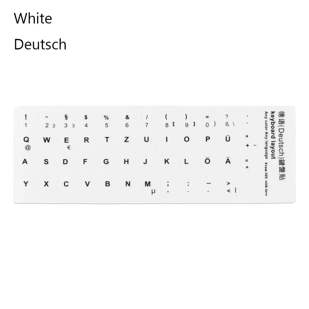 Wear-resistant Keyboard Stickers Spanish/English/Russian/Deutsch/Arabic/Italian/Japanese Letter Replacement For Laptop PC
