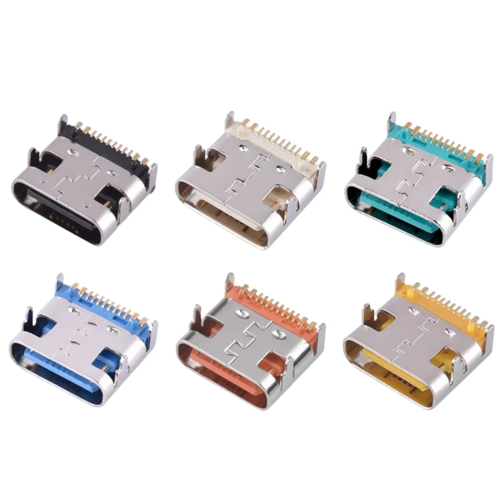 USB Connector Type C Female Charging Port Jack 2/4/6/16 Pin 