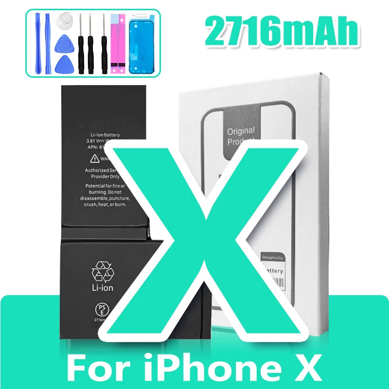 Battery for iPhone 6S 6 Plus 7 8 X XR XS Max 11 11 Pro Mobile Phone Replacement Cell High Capacity with Free Tools Set DIY