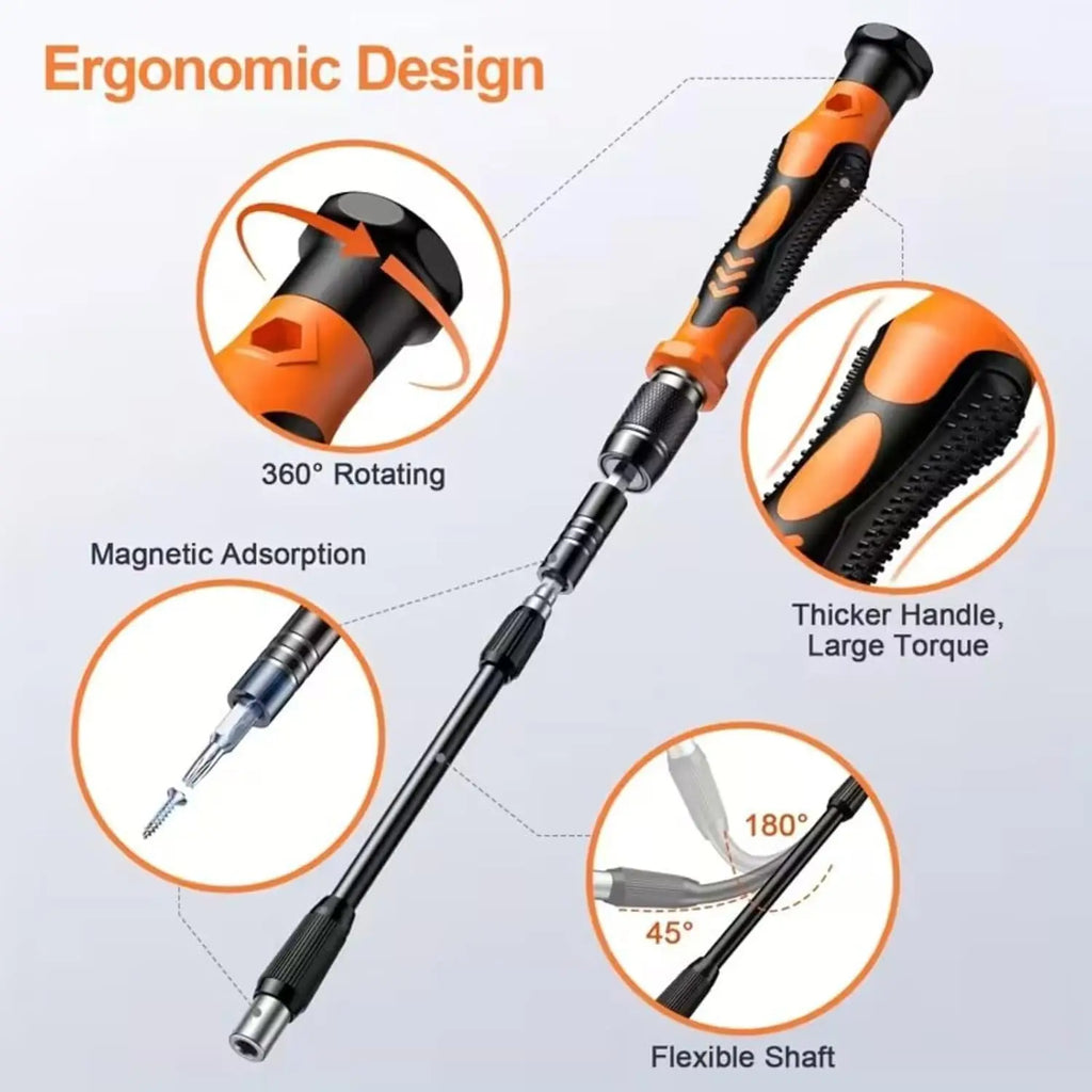 TINSOL 115in1 Precision Screwdriver Set CRV Steel Bits W/ To
