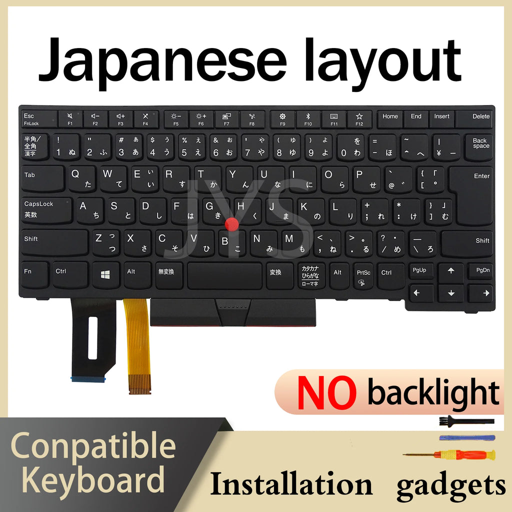 Laptop Replacement Keyboard for Lenovo ThinkPad E480 E490 L380 R480 T480S L490 T490 With Backlight US/UK/Spanish/French Layout