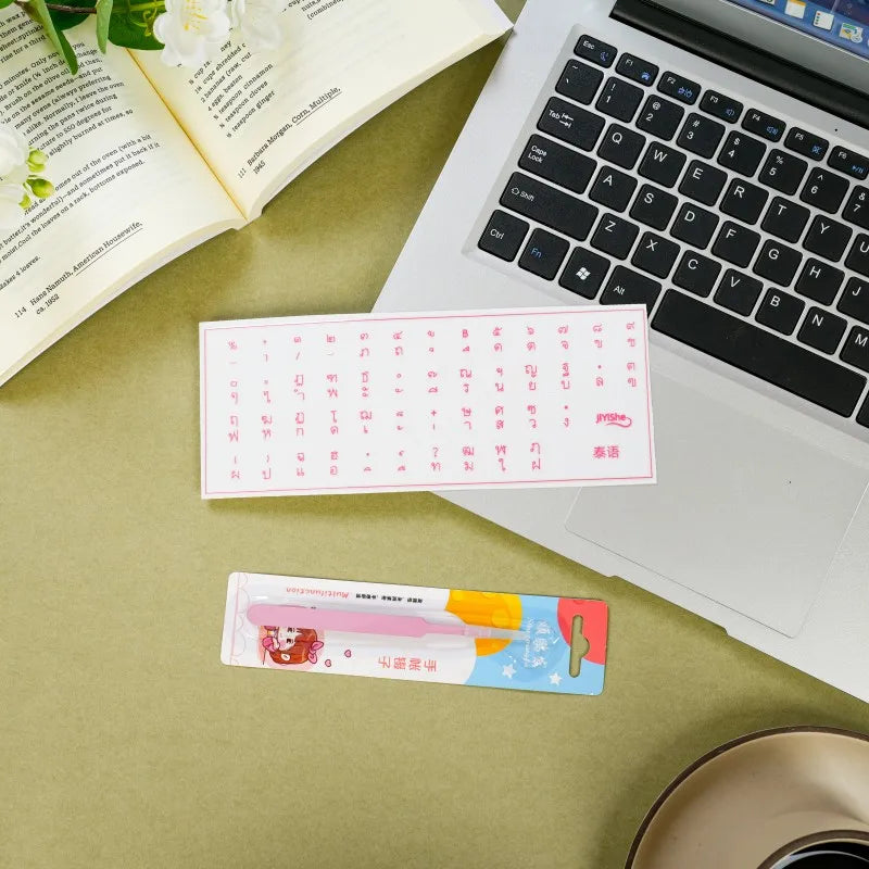 Thai Keyboard Transfer Thai Keyboard Transfer Stickers Waterproof Pvc Keycap Labels Decal for Laptop Desktop Pc Key Replacement