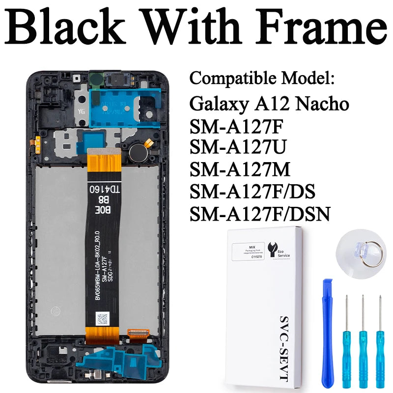 SM-A127F A127M A127U Premium Lcd For Samsung Galaxy A12 Nacho Display Touch Screen Digitizer Panel Assembly for Sasmung A127