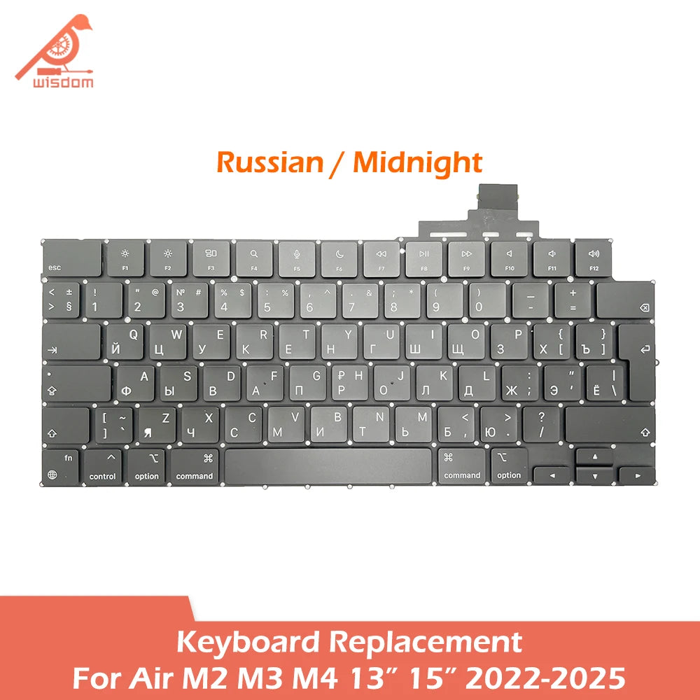 Laptop A2681 A2941 A3113 A3114 A3240 A3241 Keyboard For Macbook Air M2 M3 M4 13 15 Keyboards Replacement 2022-2025