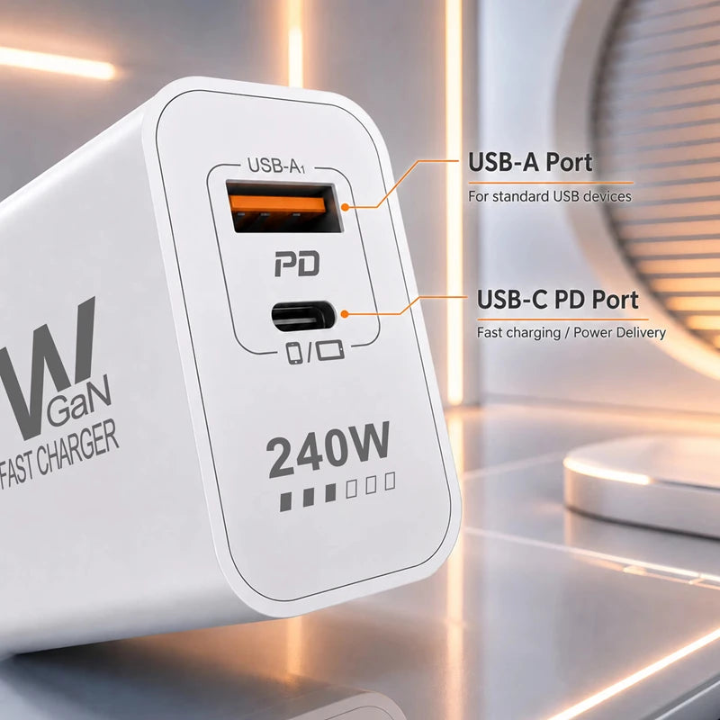 Lenovo 240W GaN PD USB C Charger Fast Charging For iPhone 17