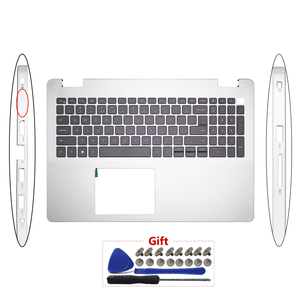 Original New For DELL Inspiron 15 3500 3501 3505 Laptop Palmrest Case Top Keyboard Cover Bottom Case 0KGHJK 0VJ342 01FPW2 0JHW9R