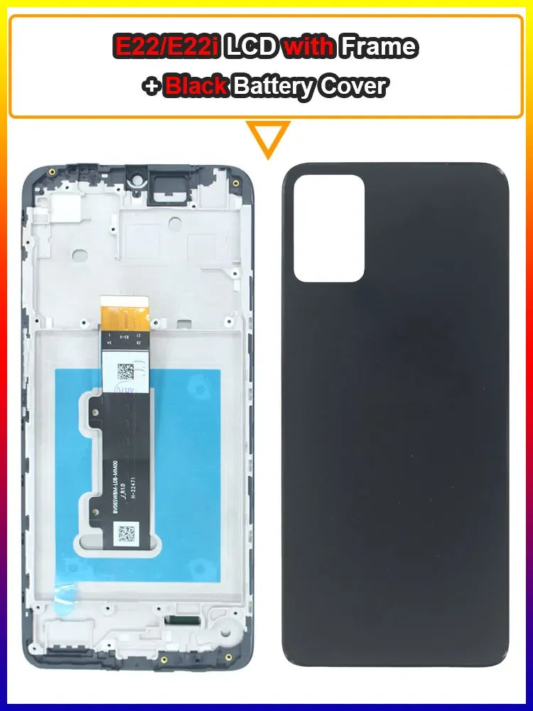 AMOLED LCD for Motorola Moto E22 E22i LCD Display Touch Screen Digitizer Assembly Replacement With Frame for Moto E22i Phone LCD