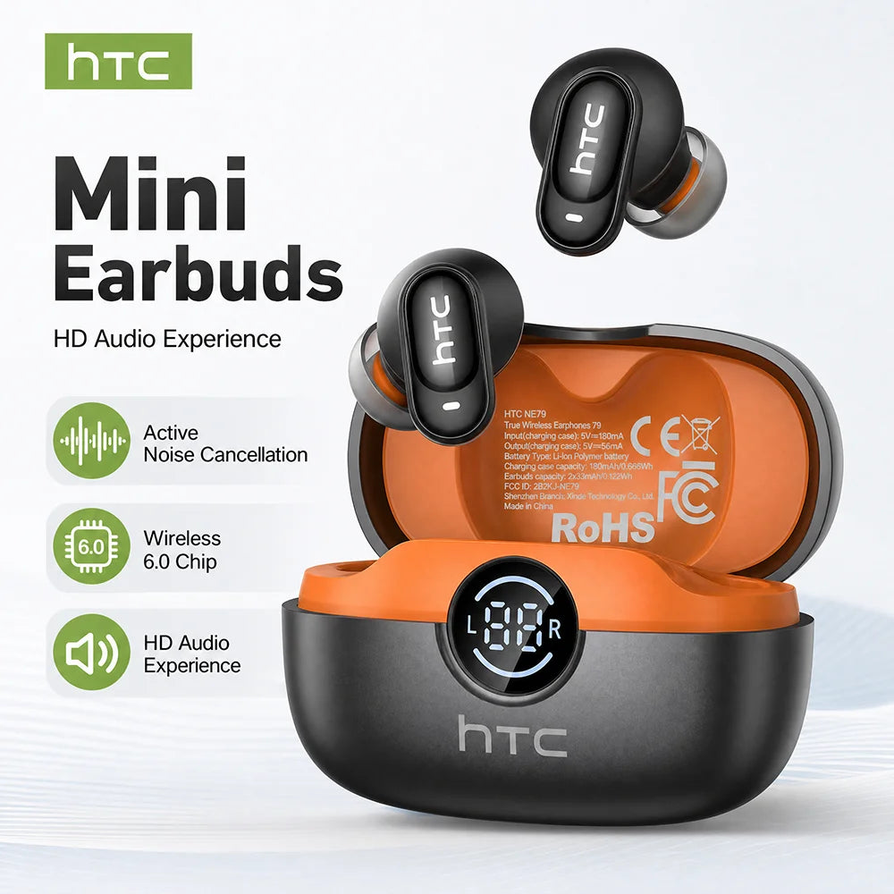 HTC NE79 TWS Wireless Bluetooth Earphones AI Translator Earb