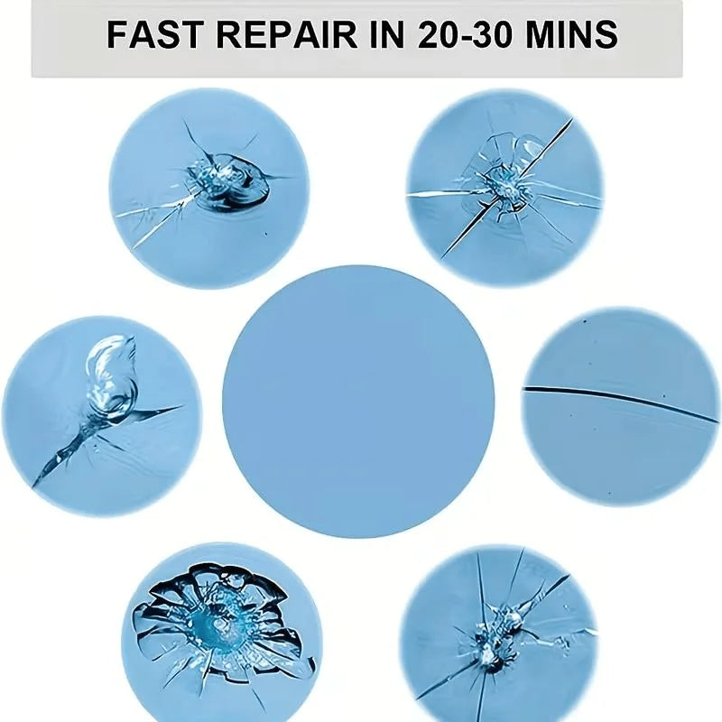 1/4 Piece Car Windshield Crack Repair Tool DIY Window Phone 