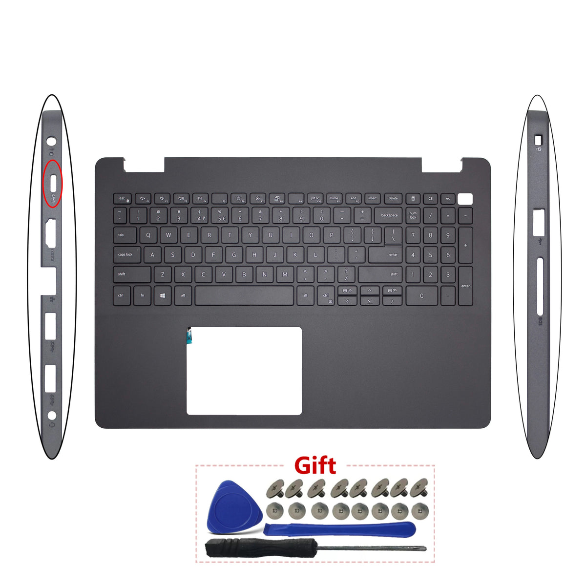 Original New For DELL Inspiron 15 3500 3501 3505 Laptop Palmrest Case Top Keyboard Cover Bottom Case 0KGHJK 0VJ342 01FPW2 0JHW9R