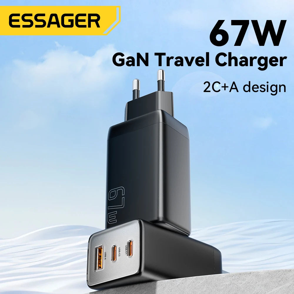Essager 67W GaN USB Type C Charger PPS 65W Fast Charge For S
