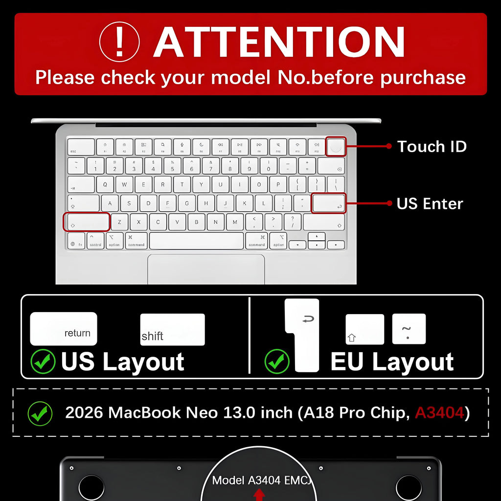 Ultra-Thin Crystal Case For MacBook Neo Case 13 inch 2026 Re