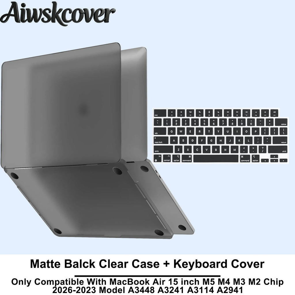 For MacBook Air 15 inch Case M5 M4 M3 M2 2026 2025-2023 Hard Shell Laptop Cover With Keyboard CoverModel A3448 A3241 A3114 A2941