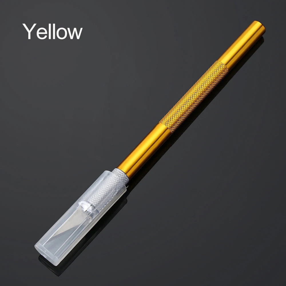 Non-Slip Metal Scalpel Knife Tools Kit Cutter Engraving Craft Knives + 5pcs Blades Mobile Phone PCB DIY Repair Hand Tools