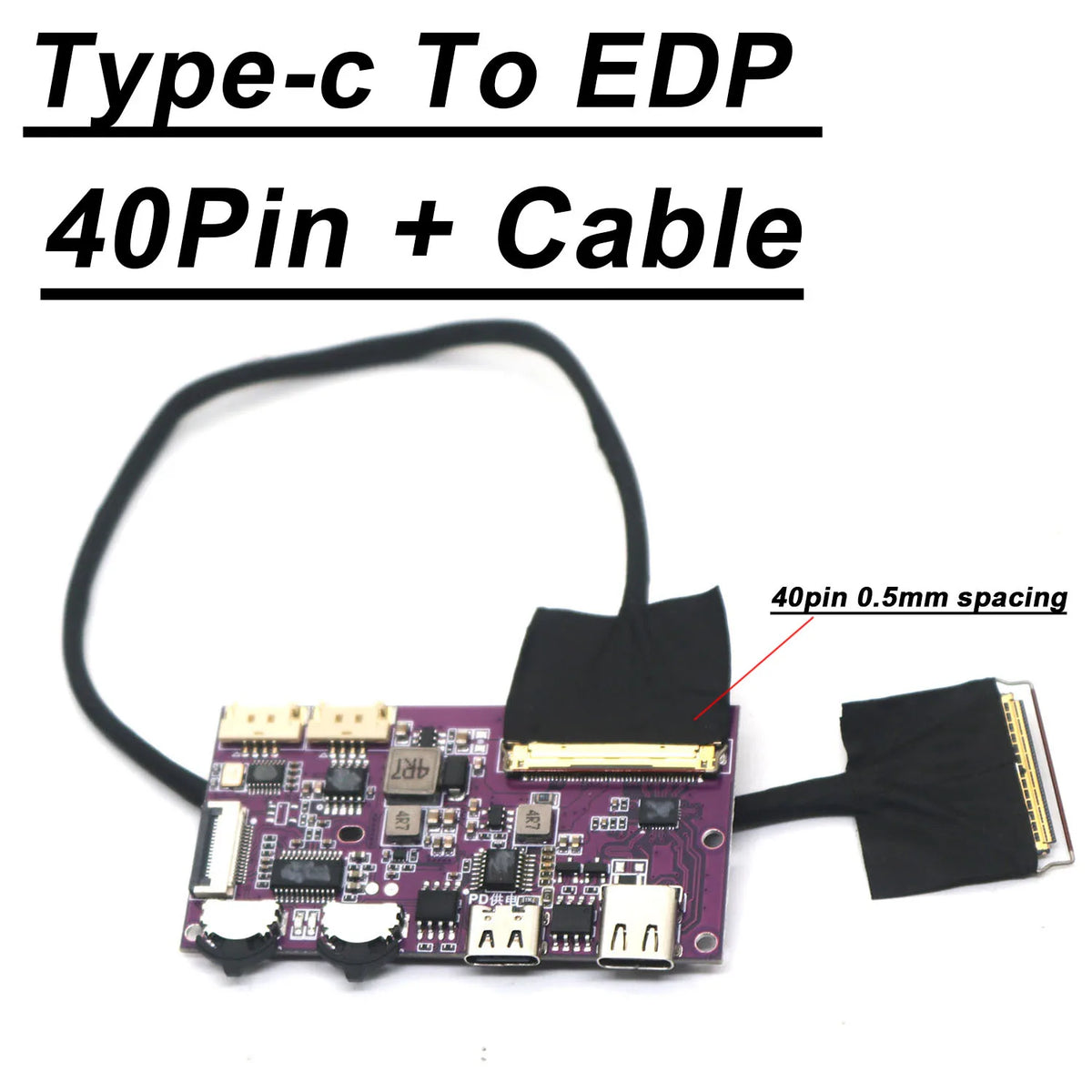 Isdn USB Type-C To EDP Driver Board EDP Signal 2K 4k 30PIN 40PIN Portable LCD Projector Screen Display EDP Signal Notebook Phone