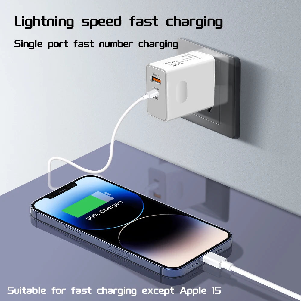 120W Fast Charger USB Type C PD Cable Fast Charging Quick Ch