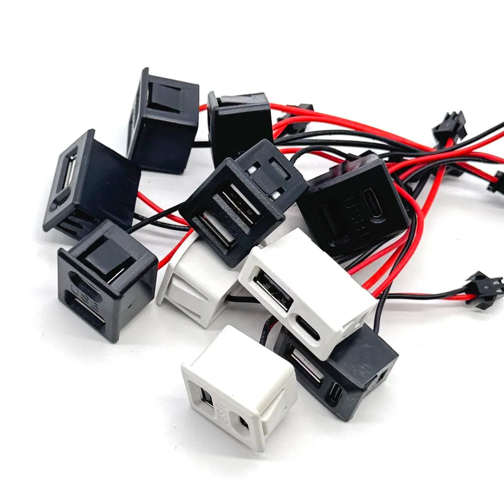 USB Female Base and Type-C Double-Layer Socket USB A Female 