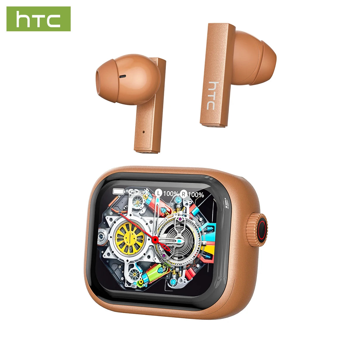 Headphones Bluetooth 5.2 TWS HTC Wireless Earphones Sports Earbuds With Microphone Full HD LCD Display Control Music Headset