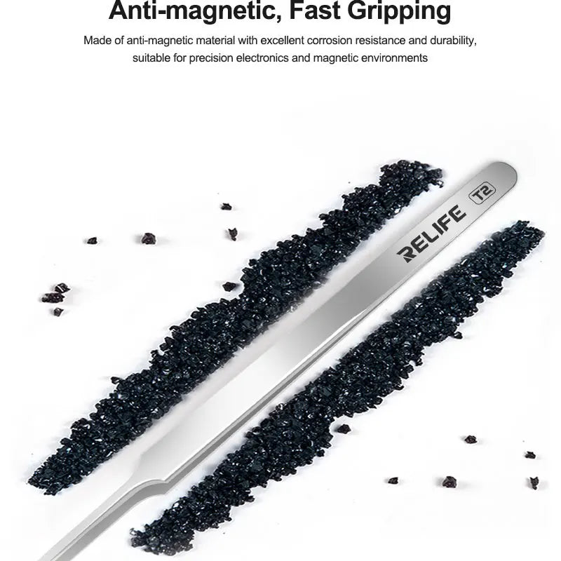 RELIFE T2 Flat and Round Tip Tweezers Extended Version for G