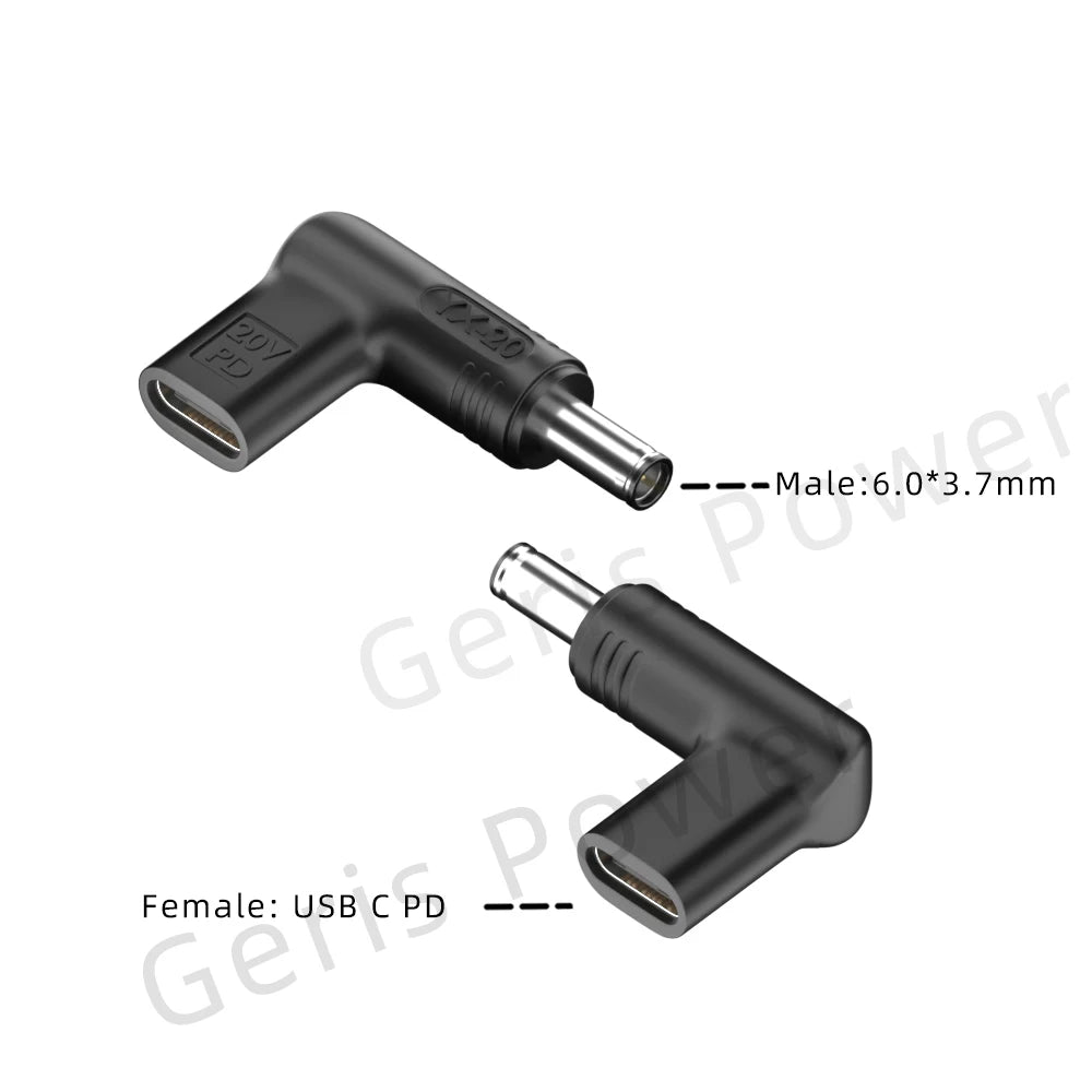 65W 90W 100W USB Type C PD to DC 4.5x3.0 7.4x5.0 4.0x1.35 5.5x2.5 5.5x1.7 3.0x1.1mm Laptop Charger Converter for Lenovo Asus Hp