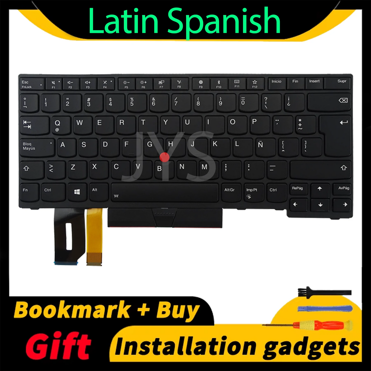 Laptop Replacement Keyboard for Lenovo ThinkPad E480 E490 L380 R480 T480S L490 T490 With Backlight US/UK/Spanish/French Layout