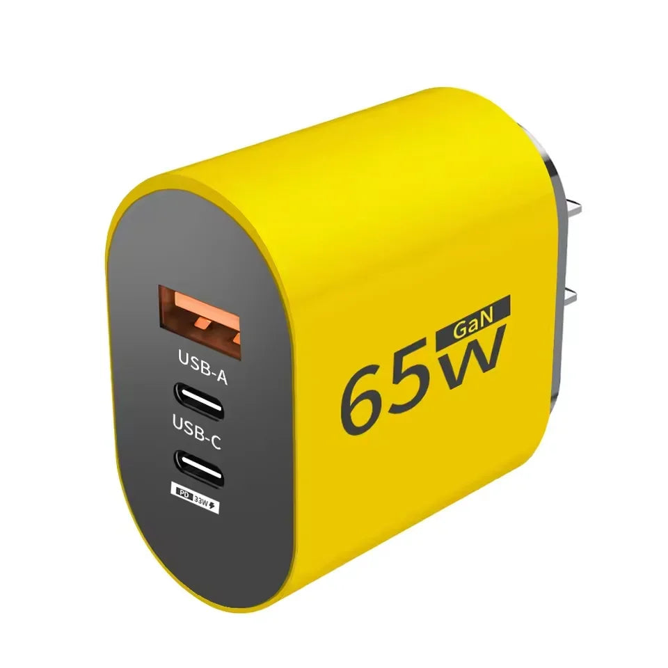 GaN 65W USB Type C EU/US Plug Charger Mobile Phone Power Adapters For iPhone Xiaomi Huawei Samsung Quick Charging Wall Charger