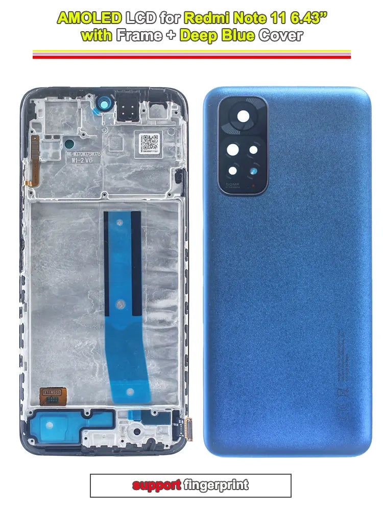 Super AMOLED LCD for Redmi Note 11 4G LCD Display Touch Screen Digitizer Replacement for Redmi Note 11 Phone 2201117TY 2201117TG