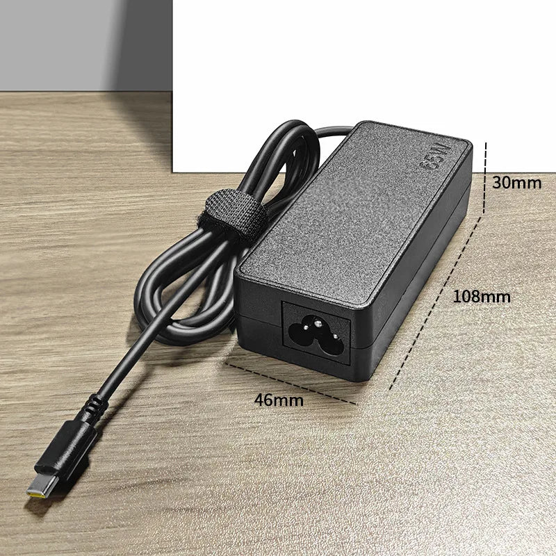 65W 20V 3.25A USB Type-C Laptop Power Adapter AC Charger For