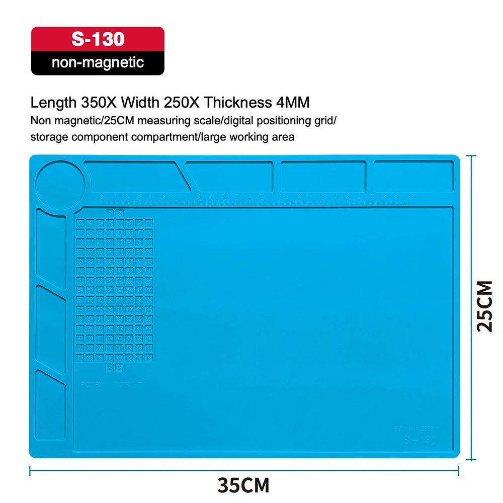 Silicone Soldering Pad Desk Platform Mat for Welding Station Iron Phone PC Repair Magnetic Heat Insulation No Lead S-160