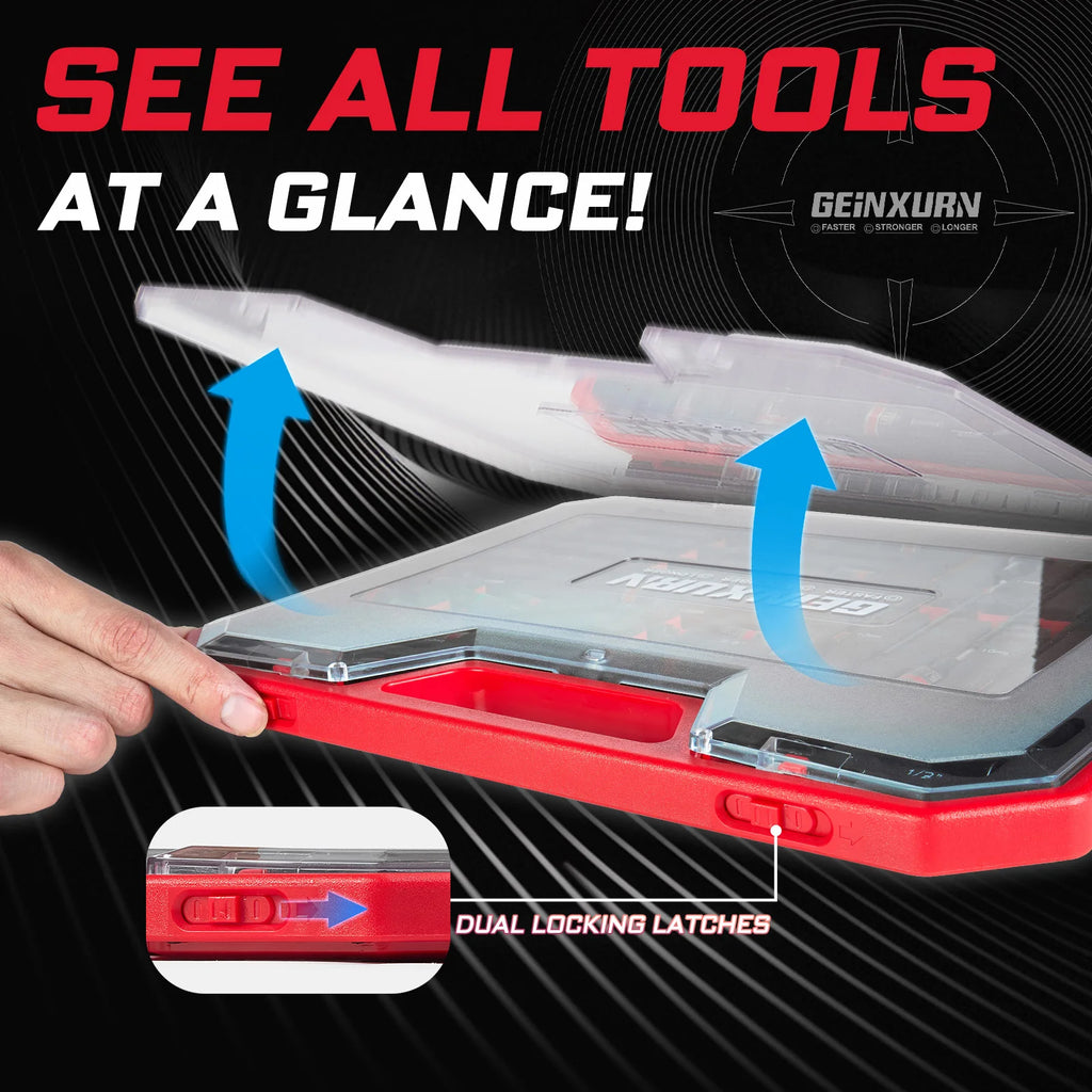 Geinxurn 58Pcs Tools Set Packaged with Impact Screwdriver Bi