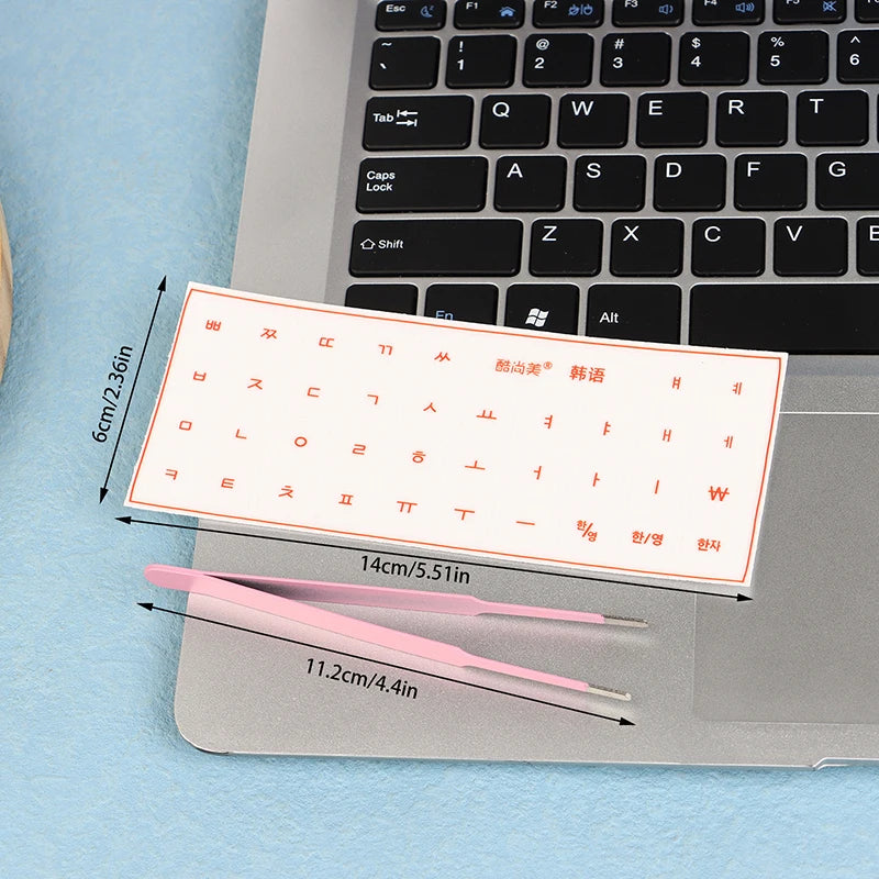 Korean Hangul Transparent Tear Off Keyboard Stickers Universal Laptop Desktop Single Film Engraved Keycap Replacement Sticker