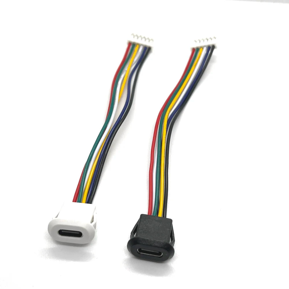 1pcs 6pin USB Type C Connector Type-C With Card Buckle Femal