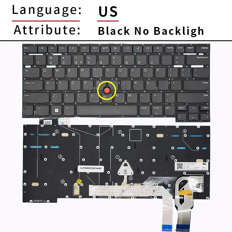 Replacement US/English Backlit Laptop Keyboard For Lenovo Thinkpad T14 T14S Gen1 Gen2 Gen3 Gen4 Gen5 Gen6 Layout