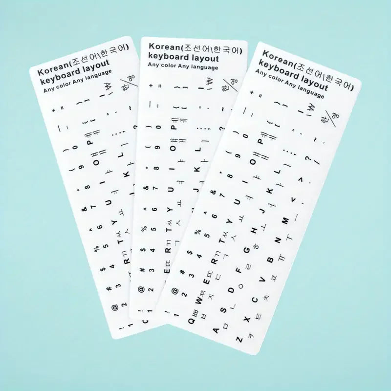 3pcs White Keyboard Sticker for Russia Korean Arabic Spanish Keyboard Replacement Universal Stickers for Computer