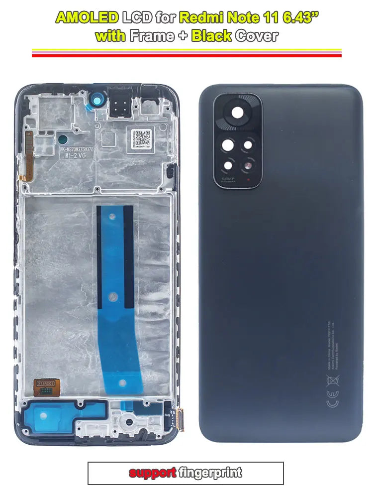 Super AMOLED LCD for Redmi Note 11 4G LCD Display Touch Screen Digitizer Replacement for Redmi Note 11 Phone 2201117TY 2201117TG