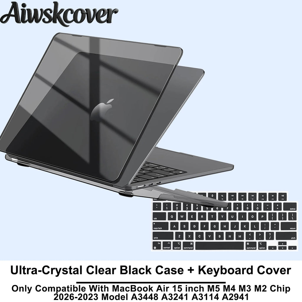 For MacBook Air 15 inch Case M5 M4 M3 M2 2026 2025-2023 Hard Shell Laptop Cover With Keyboard CoverModel A3448 A3241 A3114 A2941