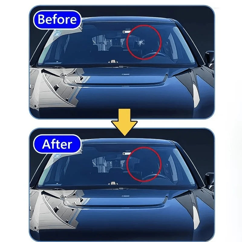 1/4 Piece Car Windshield Crack Repair Tool DIY Window Phone 