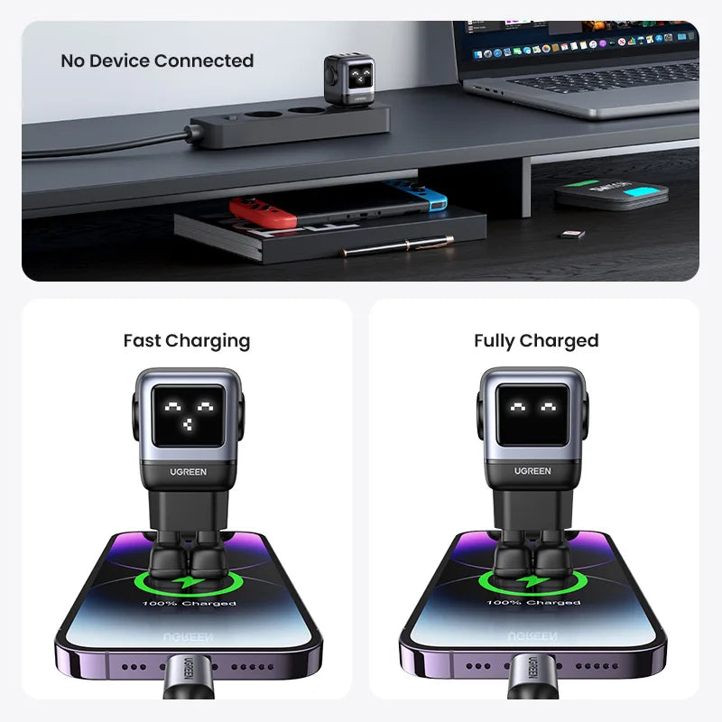 UGREEN 65W GaN Charger Uno Robot Design PD Fast Charger PPS 