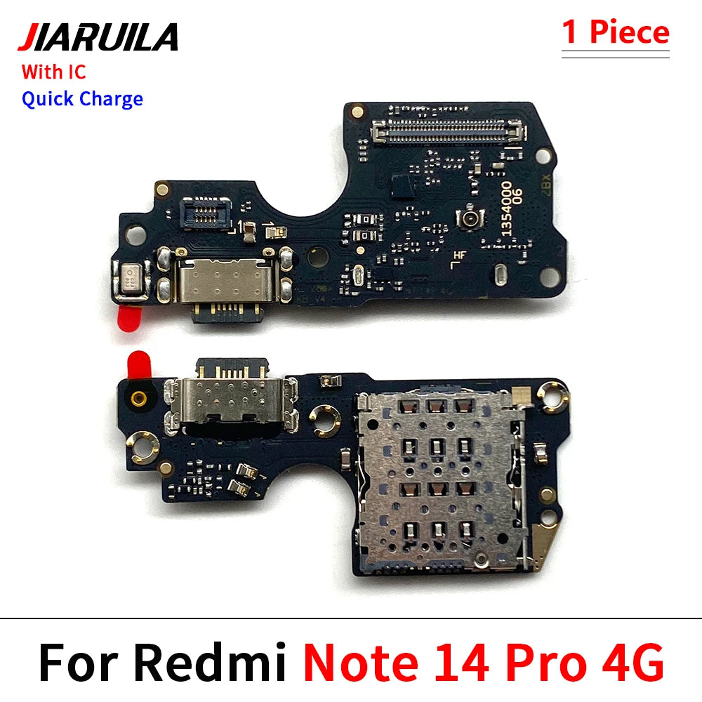 NEW For Xiaomi Redmi Note 14 5G 4G 14 Pro Plus USB Charger Connector Charging Port Micro Board Main LCD Flex Cable Replacement