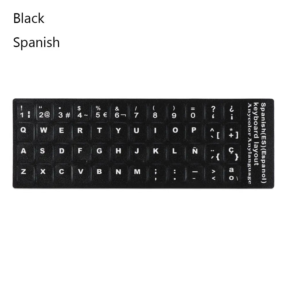 Wear-resistant Keyboard Stickers Spanish/English/Russian/Deutsch/Arabic/Italian/Japanese Letter Replacement For Laptop PC