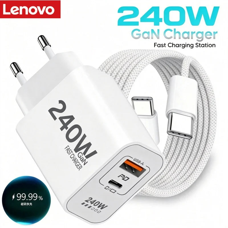 Lenovo 240W GaN PD USB C Charger Fast Charging For iPhone 17