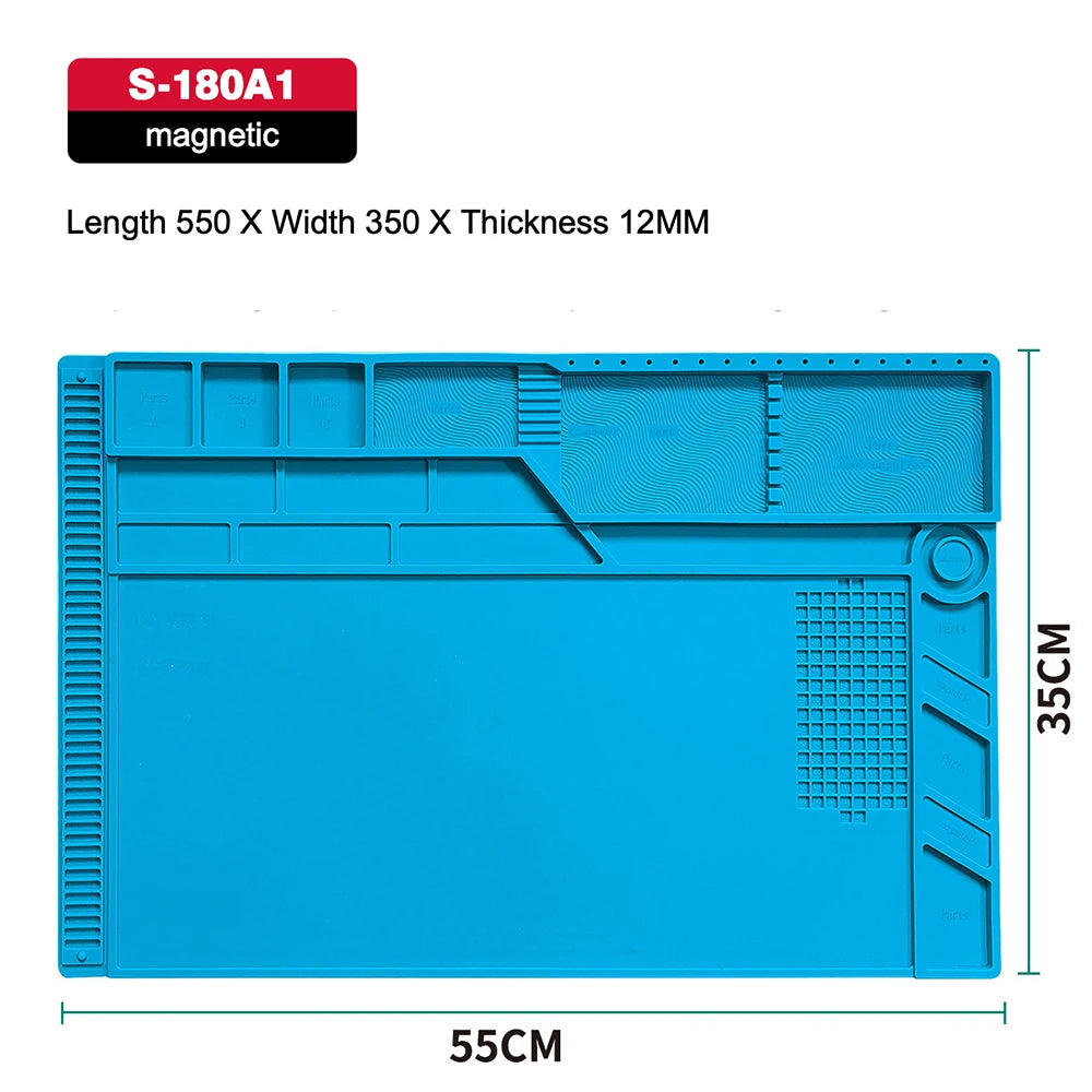 Silicone Soldering Pad Desk Platform Mat for Welding Station Iron Phone PC Repair Magnetic Heat Insulation No Lead S-160