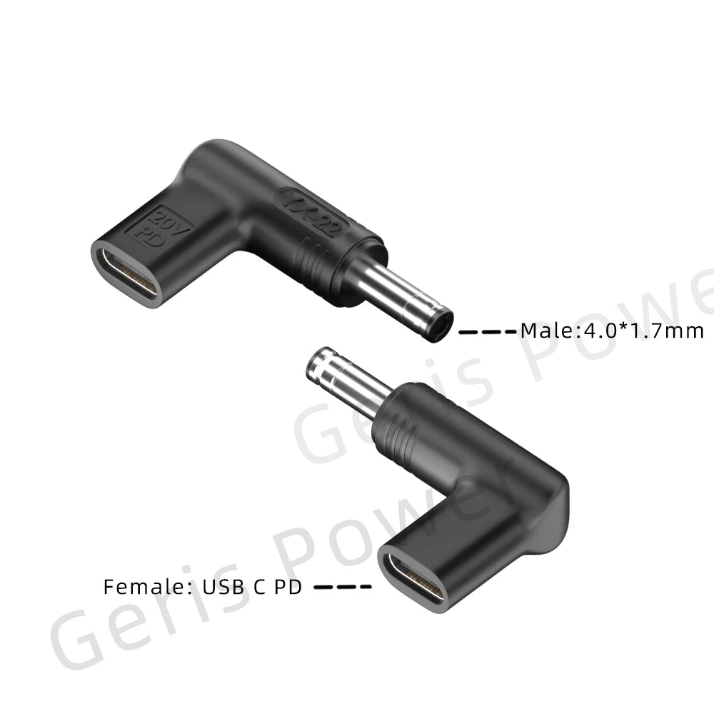 65W 90W 100W USB Type C PD to DC 4.5x3.0 7.4x5.0 4.0x1.35 5.5x2.5 5.5x1.7 3.0x1.1mm Laptop Charger Converter for Lenovo Asus Hp