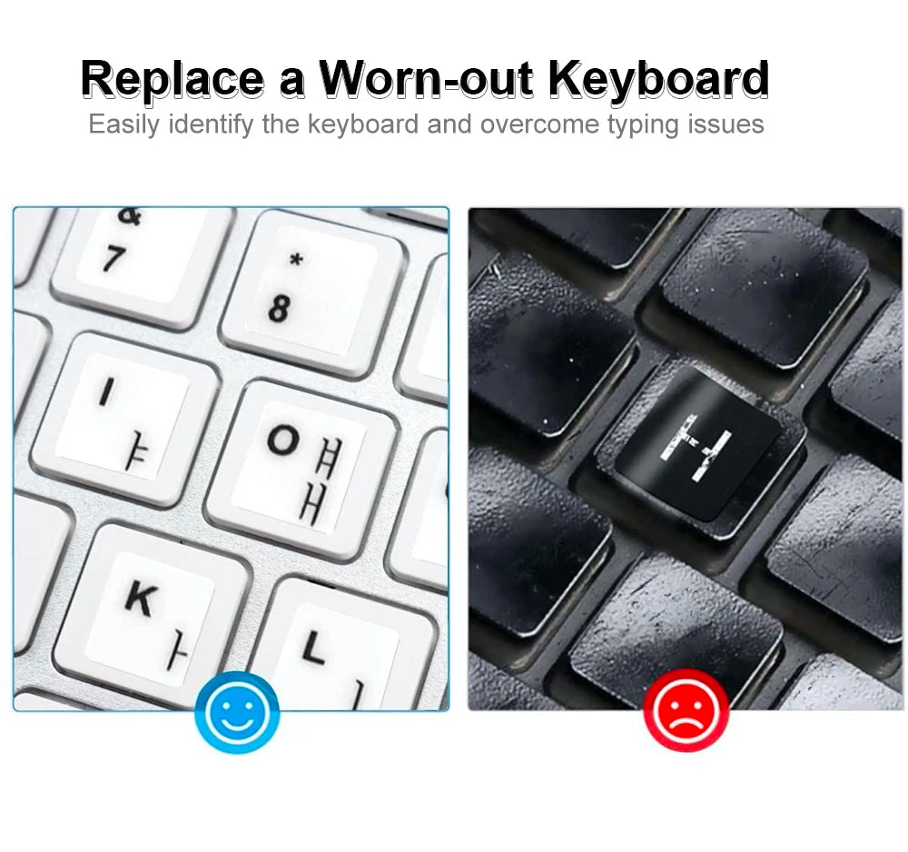 3pcs Korean Keyboard Replacement Universal Stickers for Comp