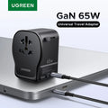 UGREEN 65W GaN Universal Travel Adapter 2 USB-C 1 USB-A AC S