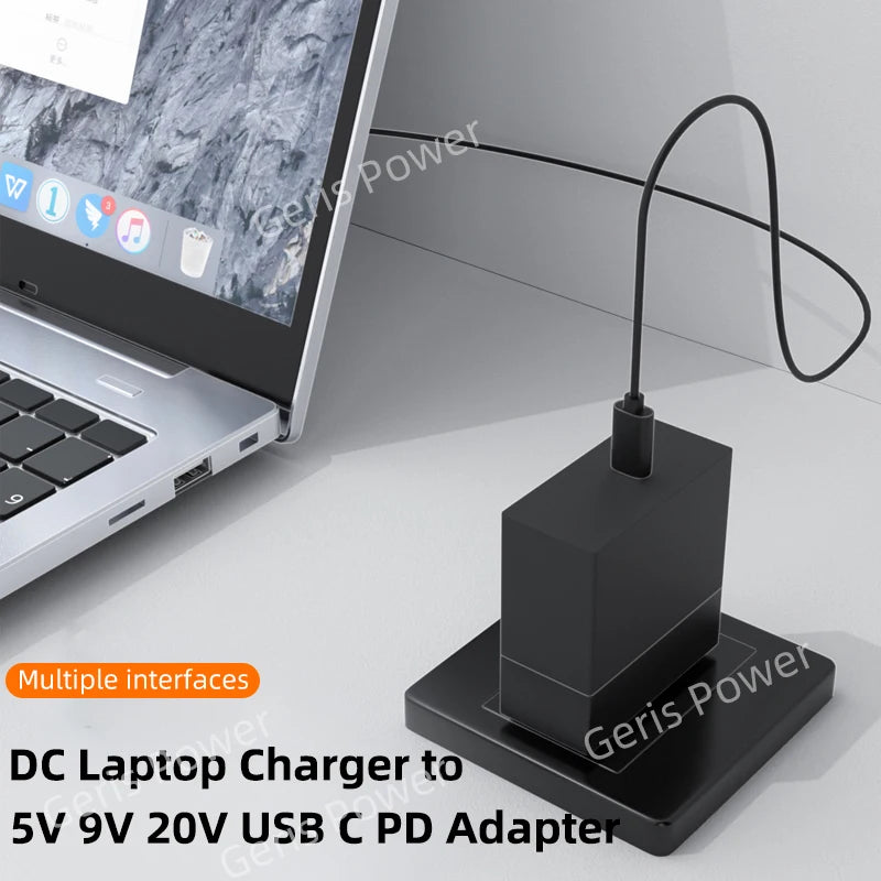 65W 100W DC Universal Laptop Charger to USB C Type C PD Trig